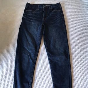 Full length dark denim skinny jeans